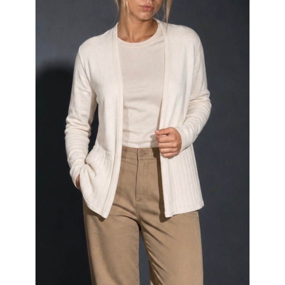 Marled Reunited Clothing Cream
White Open Front Cardigan Medium